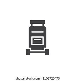 Travel suitcase with wheels vector icon. filled flat sign for mobile concept and web design. Luggage simple solid icon. Symbol, logo illustration. Pixel perfect vector graphics