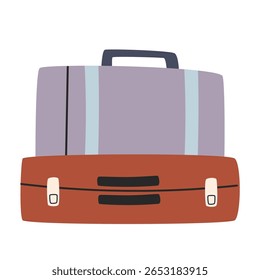 Malas de viagem para viagens e negócios. Turismo e hospitalidade Bagagem. Ilustração do vetor da viagem do saco da viagem.