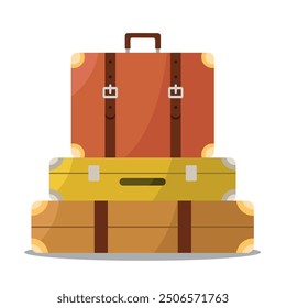 Travel suitcases are folded. Travel, tourism and business concept. Tourism and hospitality.