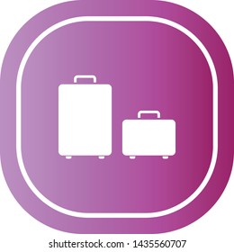A travel suitcases icon isolated on a styly background.  A travelling luggage in  an airport or a train station.A trip baggage sign.  Vector Illustration