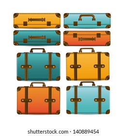 travel suitcases over white background vector illustration