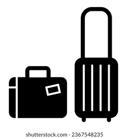 Travel suitcases solid icon, luggage concept, Traveling suitcase sign on white background, Set of travel bags icon in glyph style for mobile concept and web design. Vector graphics