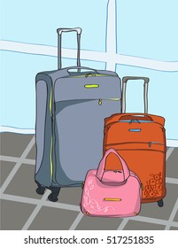 Travel Suitcases in Vector