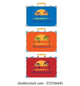 travel suitcases vector colorful Palma 