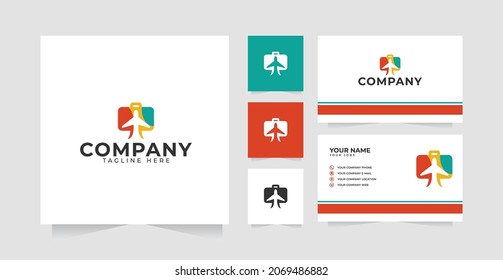 Travel suitecase logo design inspiration and business card