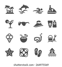 travel and summer beach icon set, vector eps10.