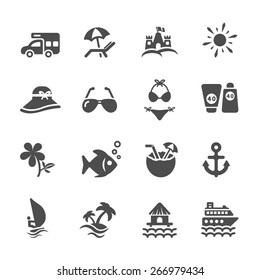 travel and summer beach icon set 2, vector eps10.