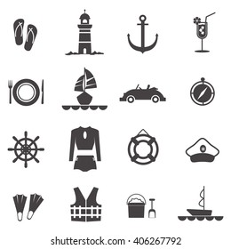 travel and summer beach icon set 3