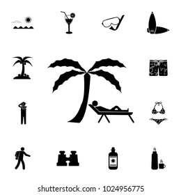 travel and summer beach vacation relax icon. Set of tourism icons. Signs of collection, simple icons for websites, web design, mobile app, info graphics on white background