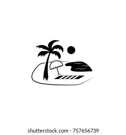 travel and summer beach vacation relax icon on white background