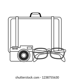 Travel and summer elements in black and white