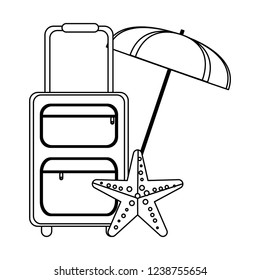 Travel and summer elements in black and white