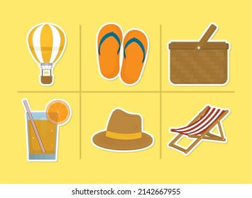 travel and summer icon set