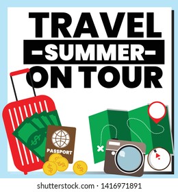 TRAVEL SUMMER ON TOUR VECTOR