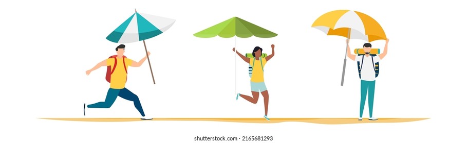 Travel. Summer rest. Family travel. Vacation with friends. Vector illustration.