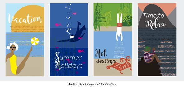 Travel summer vacation illustration vector