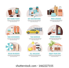 Travel. Summer Vacations. Beach resort infographics Template. Vector icons