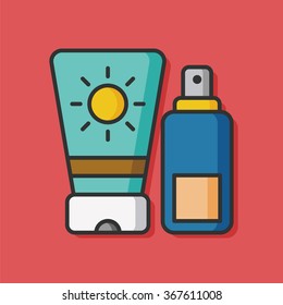 travel sunscreen vector icon