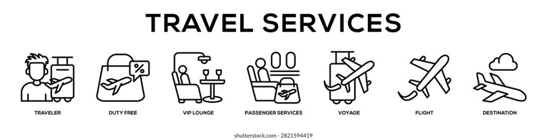 Travel Support web banner icon illustration concept