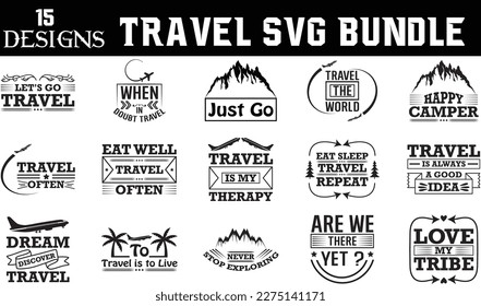 VIAJE SVG BUNDLE, DISEÑO SVG DE VIAJE