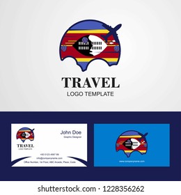 Travel Swaziland Flag Logo and Visiting Card Design