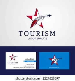 Travel Switzerland flag Creative Star Logo and Business card design