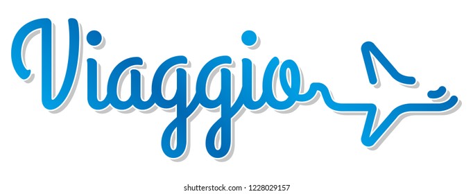 Travel symbol with airplane Italy