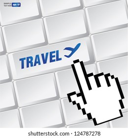 Travel symbol on keyboard,vector