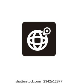 Travel symbol, Tourism Icon, map icon. Black background white design for pointerssigns in airport areas, tourist attractions, etc