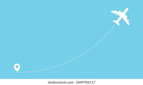 Travel symbol. Vector illustration of an aviation route