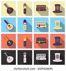 Travel symbols and Tourism signs, vector illustration