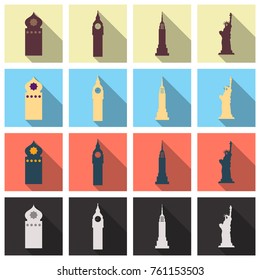 Travel symbols and Tourism signs, vector illustration