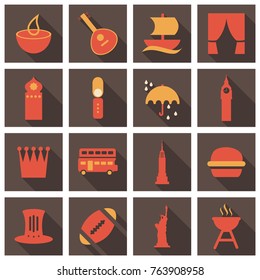 Travel symbols and Tourism signs, vector illustration