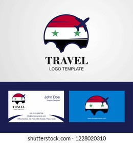 Travel Syria Flag Logo and Visiting Card Design