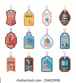 Travel tag flat banner background set, eps10