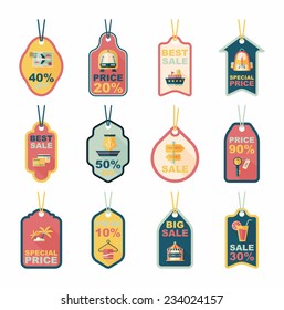 Travel tag flat banner background set, eps10