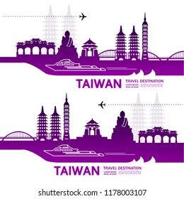 Travel To Taiwan Vector illustration.