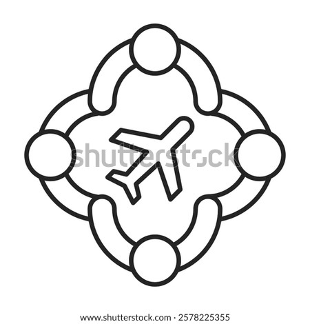 Travel Team Icon Representing Group Journeys and Shared Flight Experiences