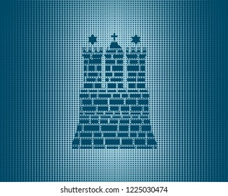 Travel template. Hamburg city element from coat of arms. Halftone texture