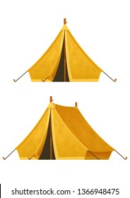Travel tent camping vector illustration for nature tourism journey adventure isolated