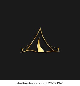 Travel, tent, icon gold icon. Vector illustration of golden style