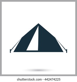 Travel tent icon on the background
