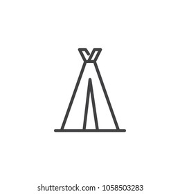 Travel Tent outline icon. linear style sign for mobile concept and web design. Tourist shelter simple line vector icon. Symbol, logo illustration. Pixel perfect vector graphics