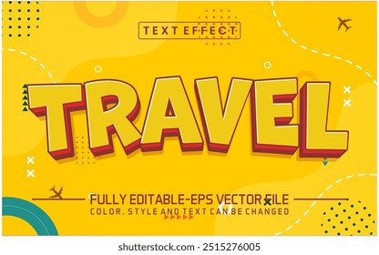 Efecto de texto de viaje Plantilla editable