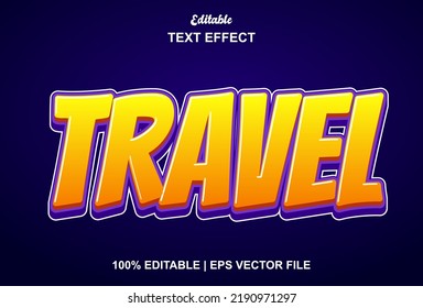 travel text effect with orange color editable.