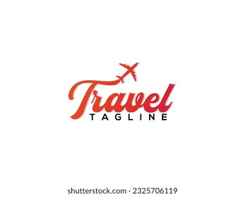 Travel text logo design. Travel text. Script text. Business. Signature. Modern. Airplane vector ar