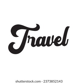 travel text on white background.