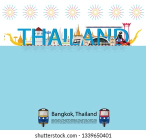Travel to Thailand celebrating. flat design template