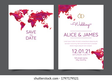 Travel Theme Wedding Invitation Card