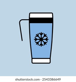 Travel thermo cup vector isolated icon. Winter sign. Graph symbol for travel and tourism web site and apps design, logo, app, UI